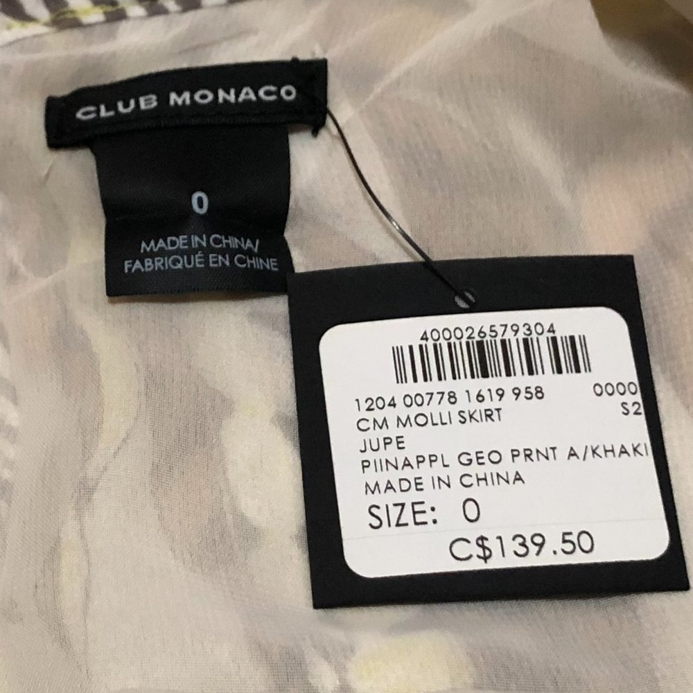 ✨HOST PICK✨*BRAND NEW* Club Monaco Geometric Print Silk (Molli) Skirt - Size 0 - Picture 6 of 12